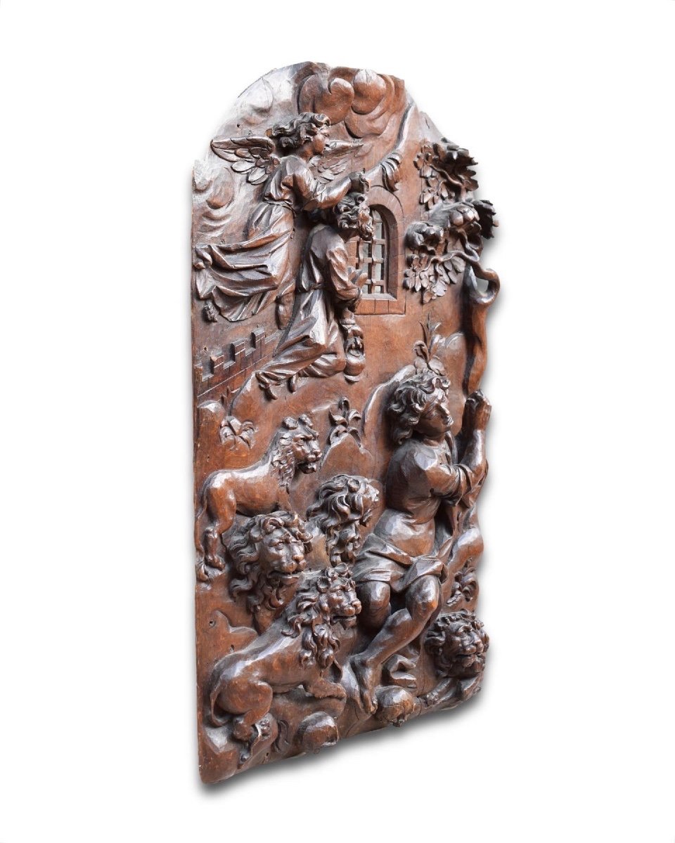 Extraordinary Oak Relief Of Daniel In The Lions Den. German, Late 17th Century.-photo-5
