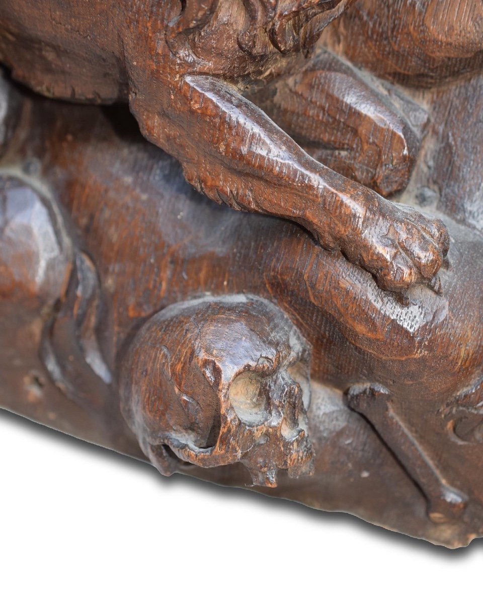 Extraordinary Oak Relief Of Daniel In The Lions Den. German, Late 17th Century.-photo-7