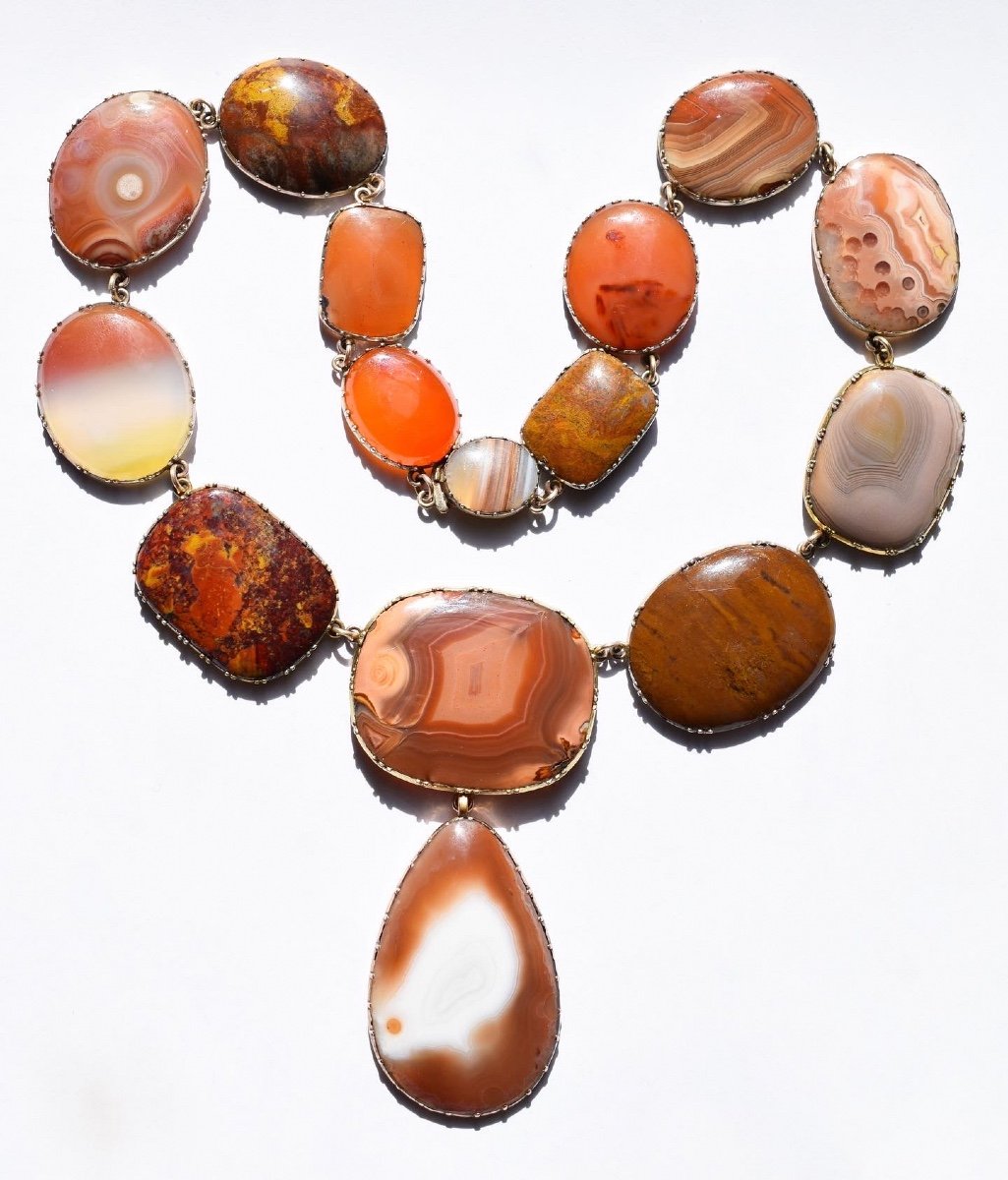 Specimen Agate Rivière Necklace. English, Early 19th Century And Later.