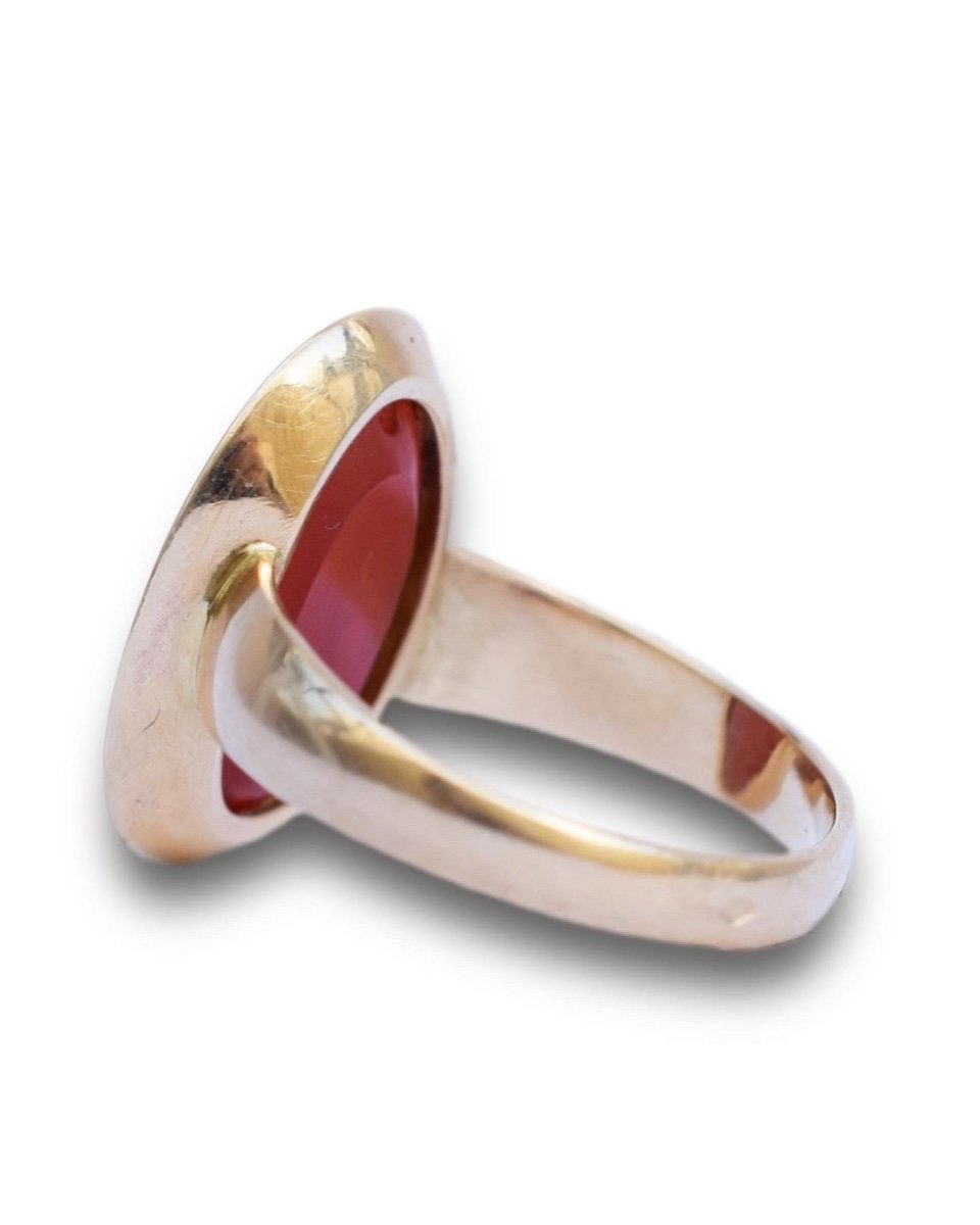Neoclassical Gold Ring With An Intaglio Of Cupid. French, 19th Century.-photo-5
