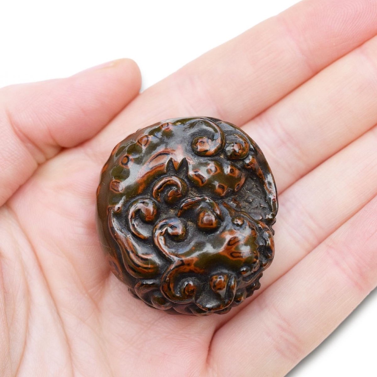 Edo Period Lacquered Wood Netsuke Of A Shishi. Japanese, Early 19th Century.-photo-5