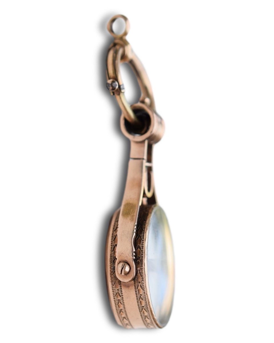 A Swivelling Gold Fob Seal With A Compass. English, Mid 19th Century.-photo-3