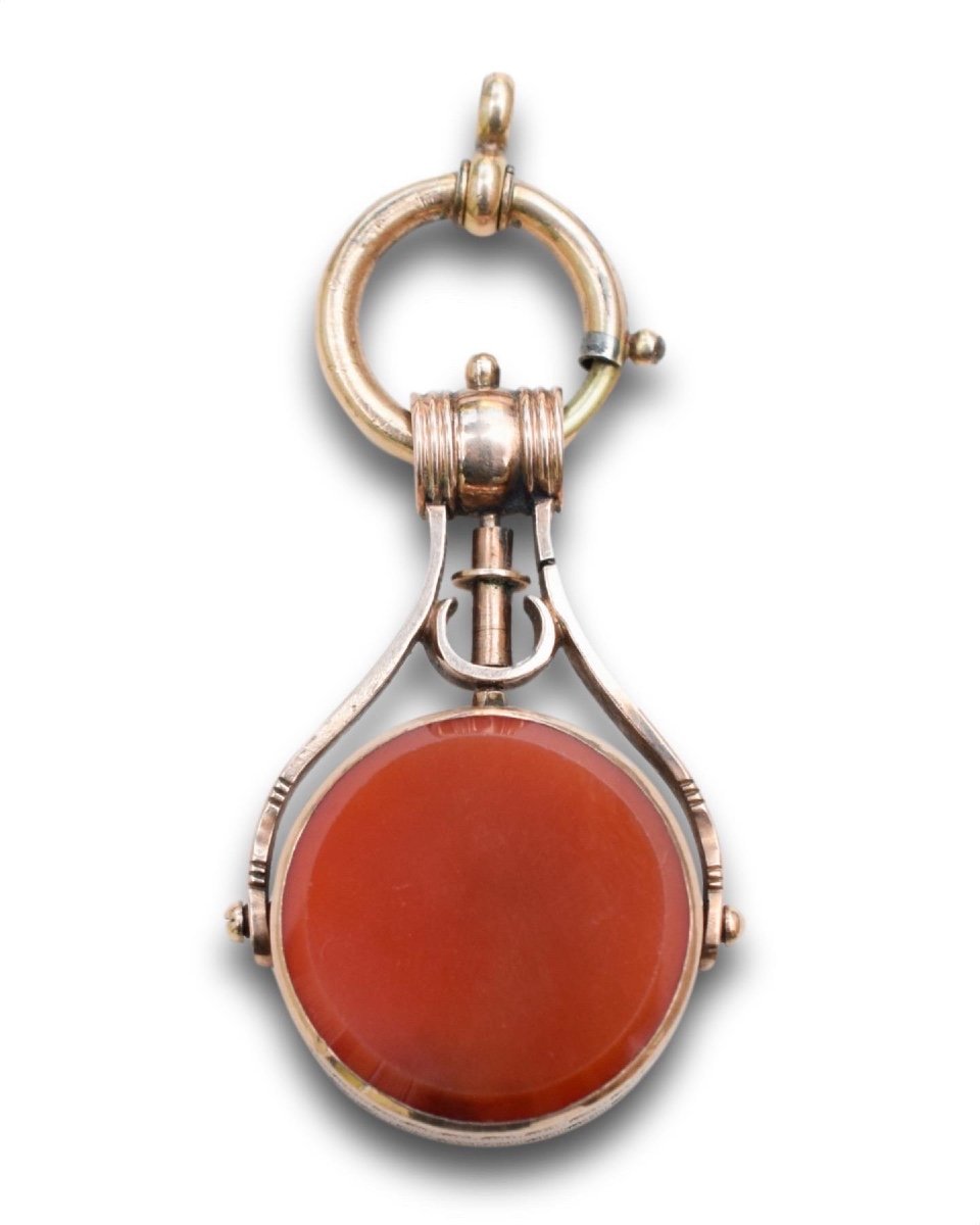 A Swivelling Gold Fob Seal With A Compass. English, Mid 19th Century.-photo-3