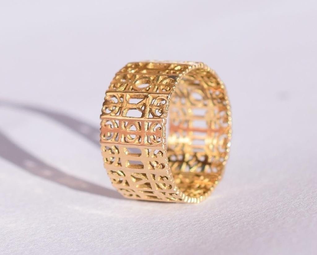 Pierced Gold Ring Based On A Roman 2nd - 3rd Century Ad Original.-photo-4