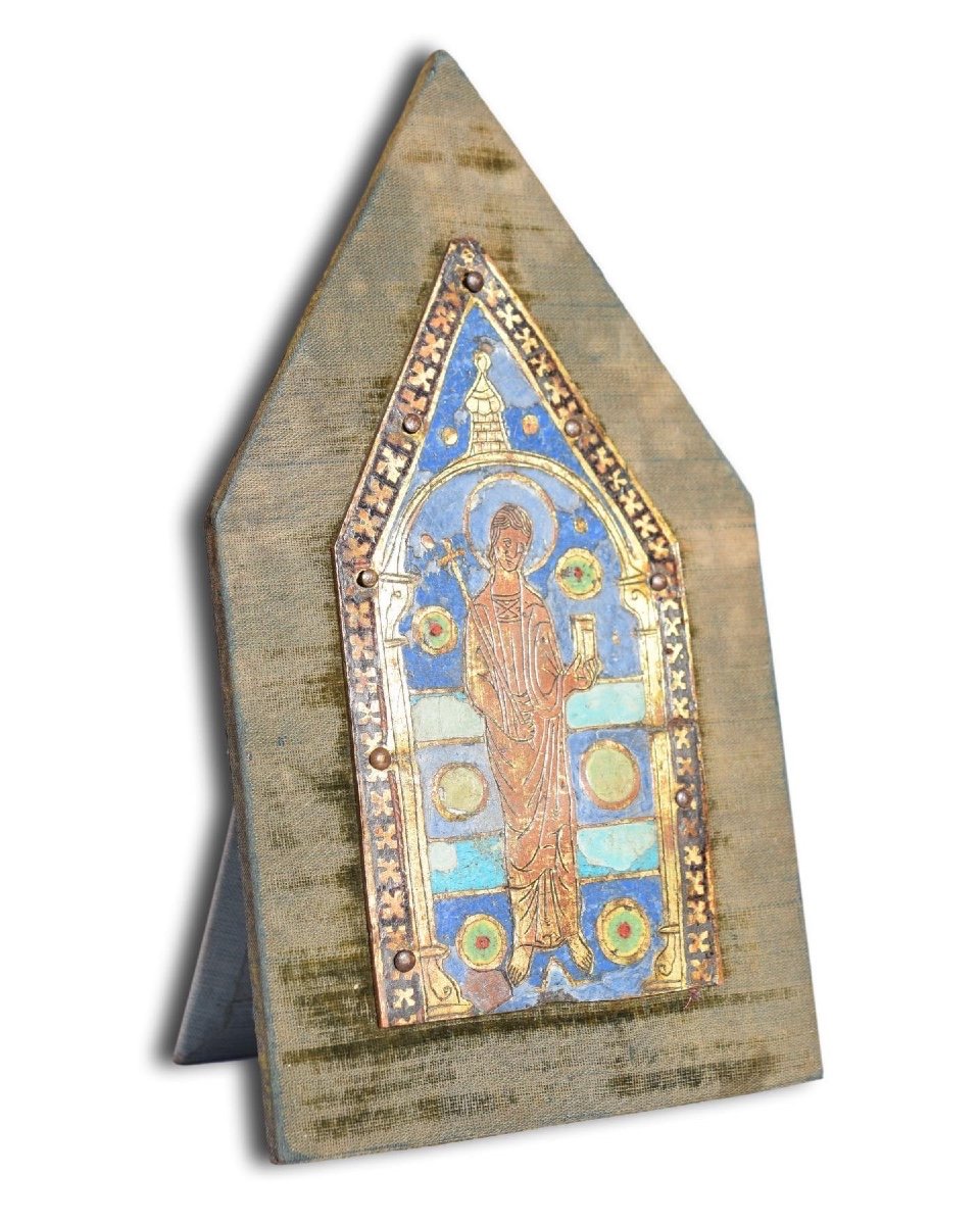 Champlevé Enamel Plaque From A Reliquary Chasse. French, Limoges, C. 1200 - 50.-photo-3