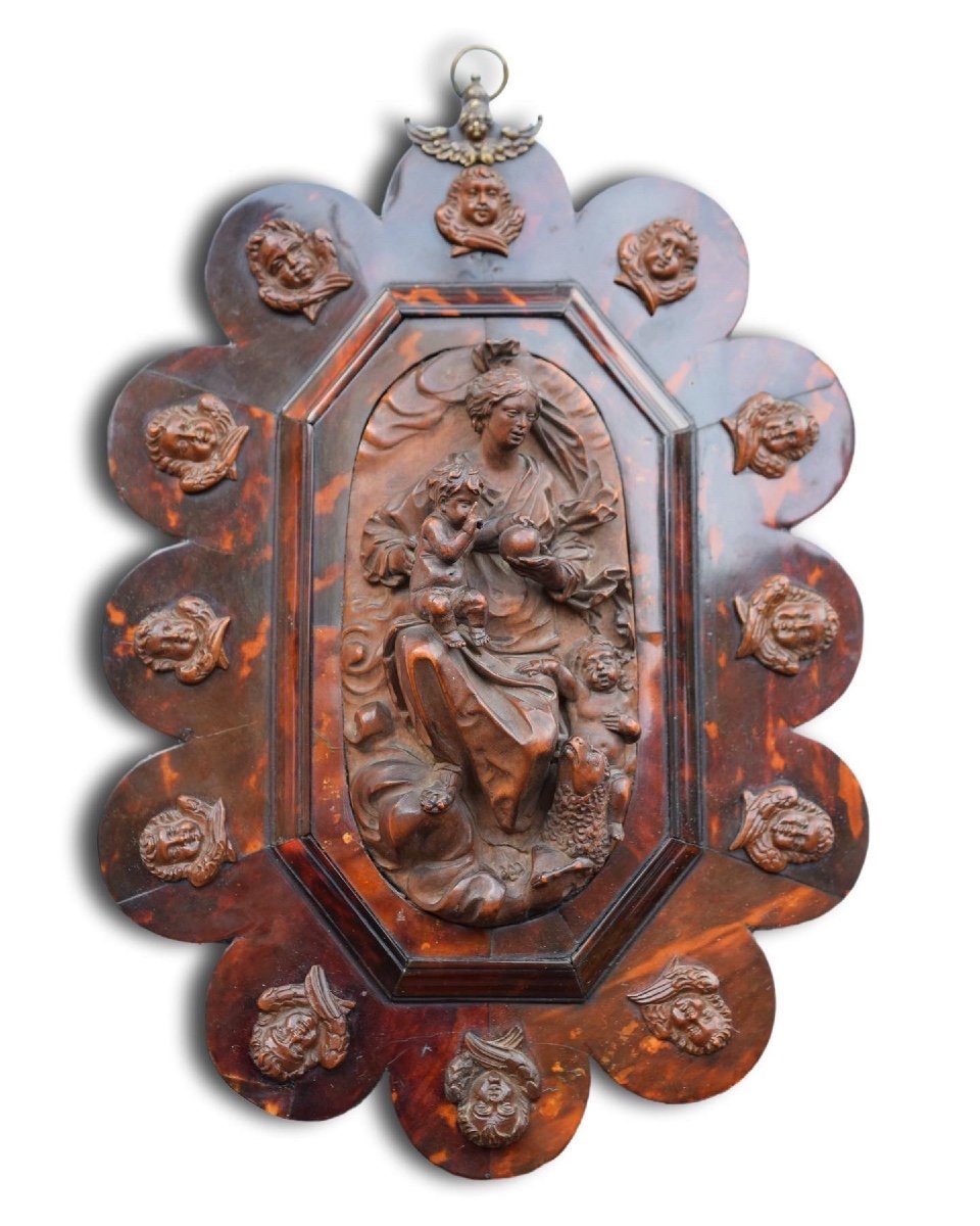 Relief En Buis De La Vierge à l'Enfant, Du Cercle De Mattheus Van Beveren. 