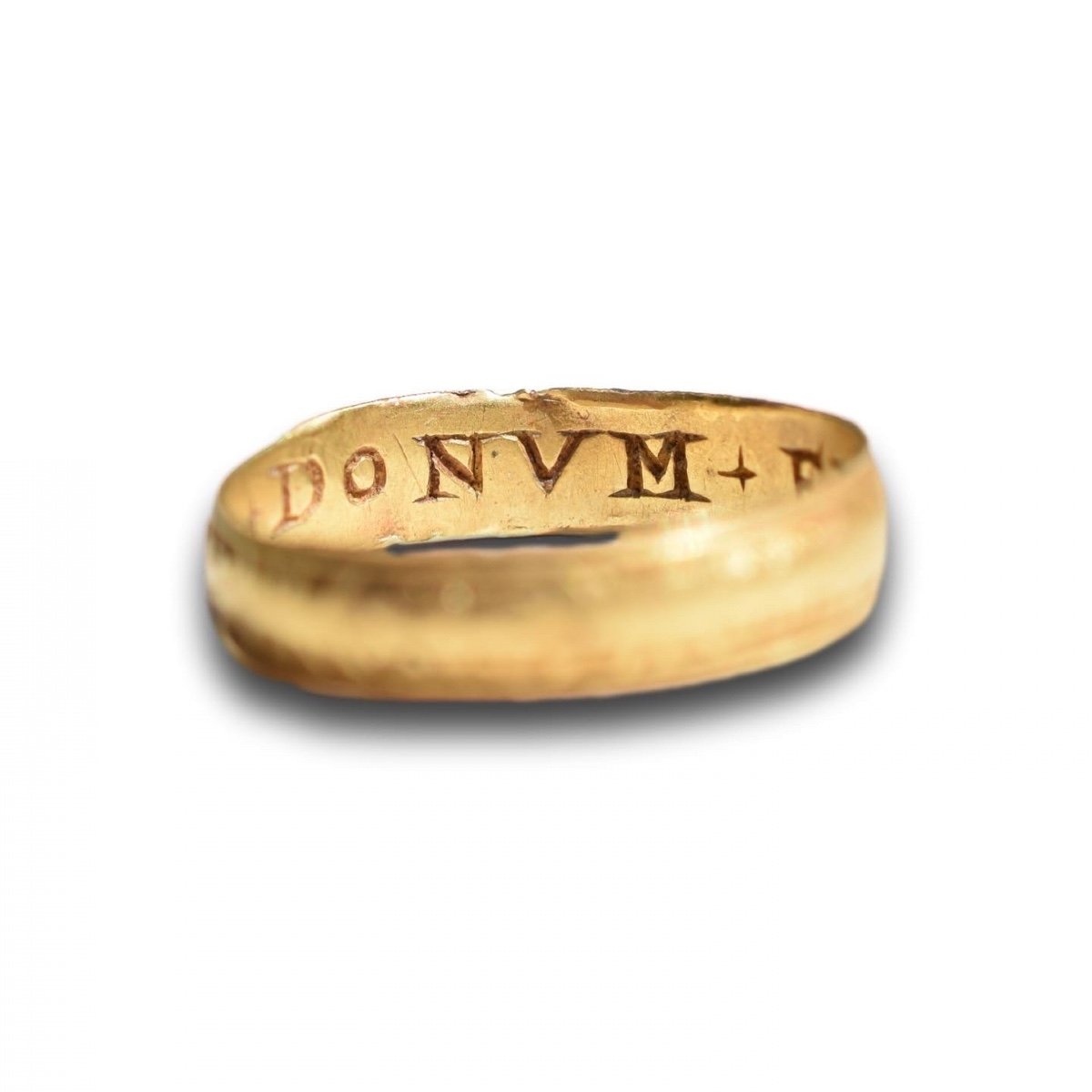 Bague En Or élisabéthaine Inscrite En Latin. Anglais, XVIe/xviie Siècle. -photo-6