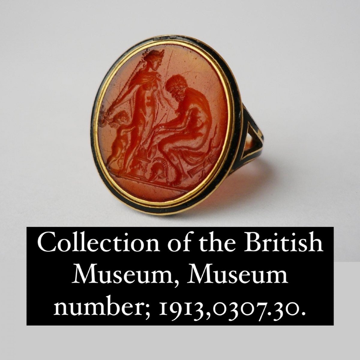 Renaissance Period Sard Intaglio Of Venus And Cupid At The Forge Of Vulcan. -photo-1