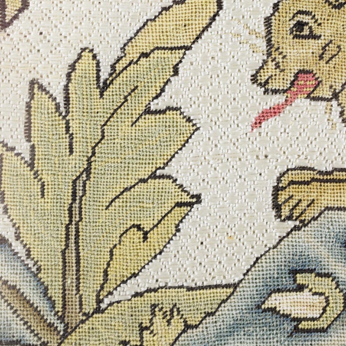 Needlework Panel Decorated With A Lion Amongst Flowers. English, C.1700.-photo-1