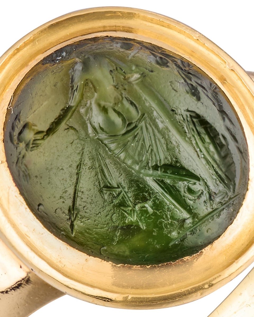 Intaille Romaine Au Plasma De Vénus Victrix. 1er Siècle Après Jc, La Bague Est Du 19ème Siècle.-photo-4