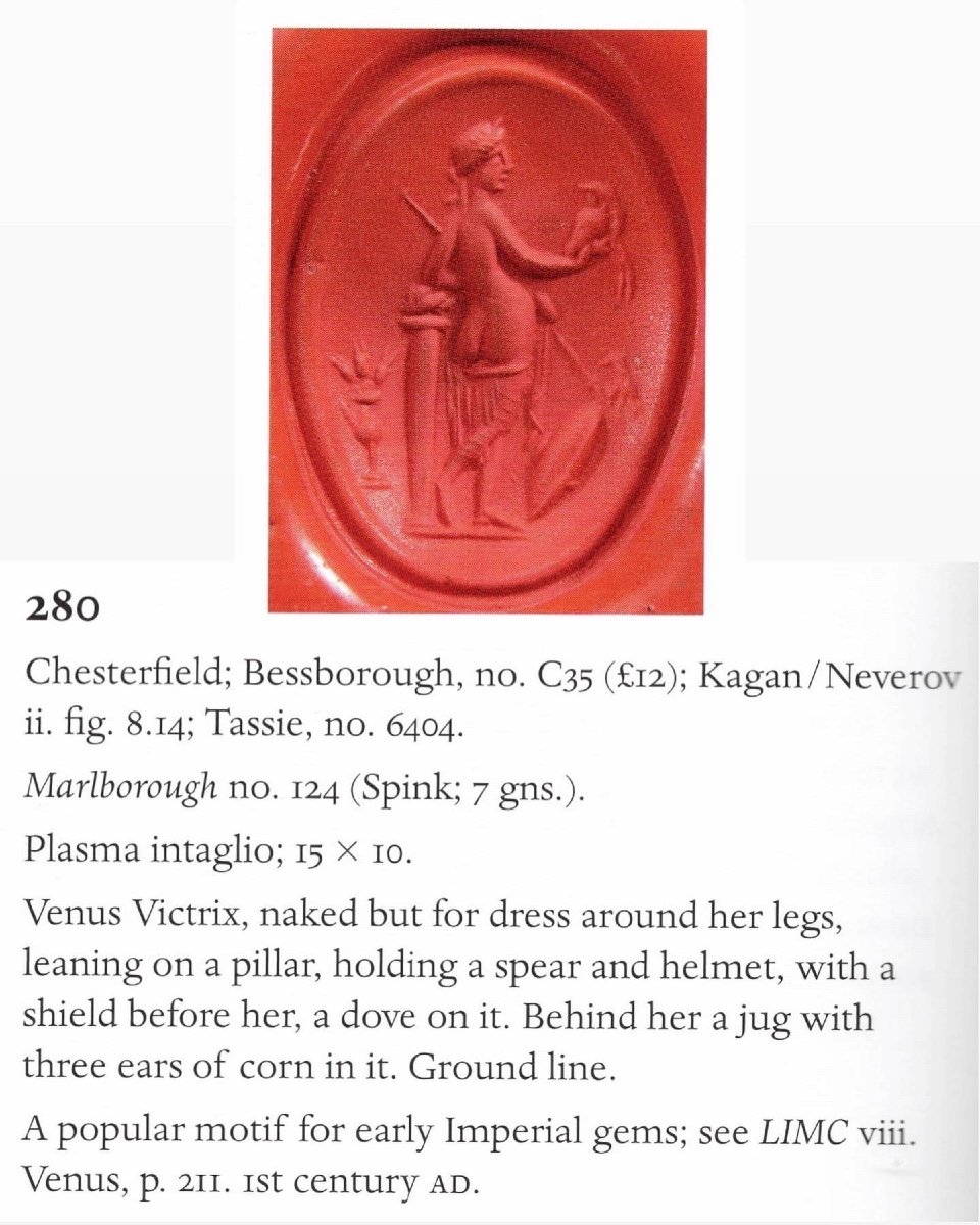 Intaille Romaine Au Plasma De Vénus Victrix. 1er Siècle Après Jc, La Bague Est Du 19ème Siècle.-photo-1
