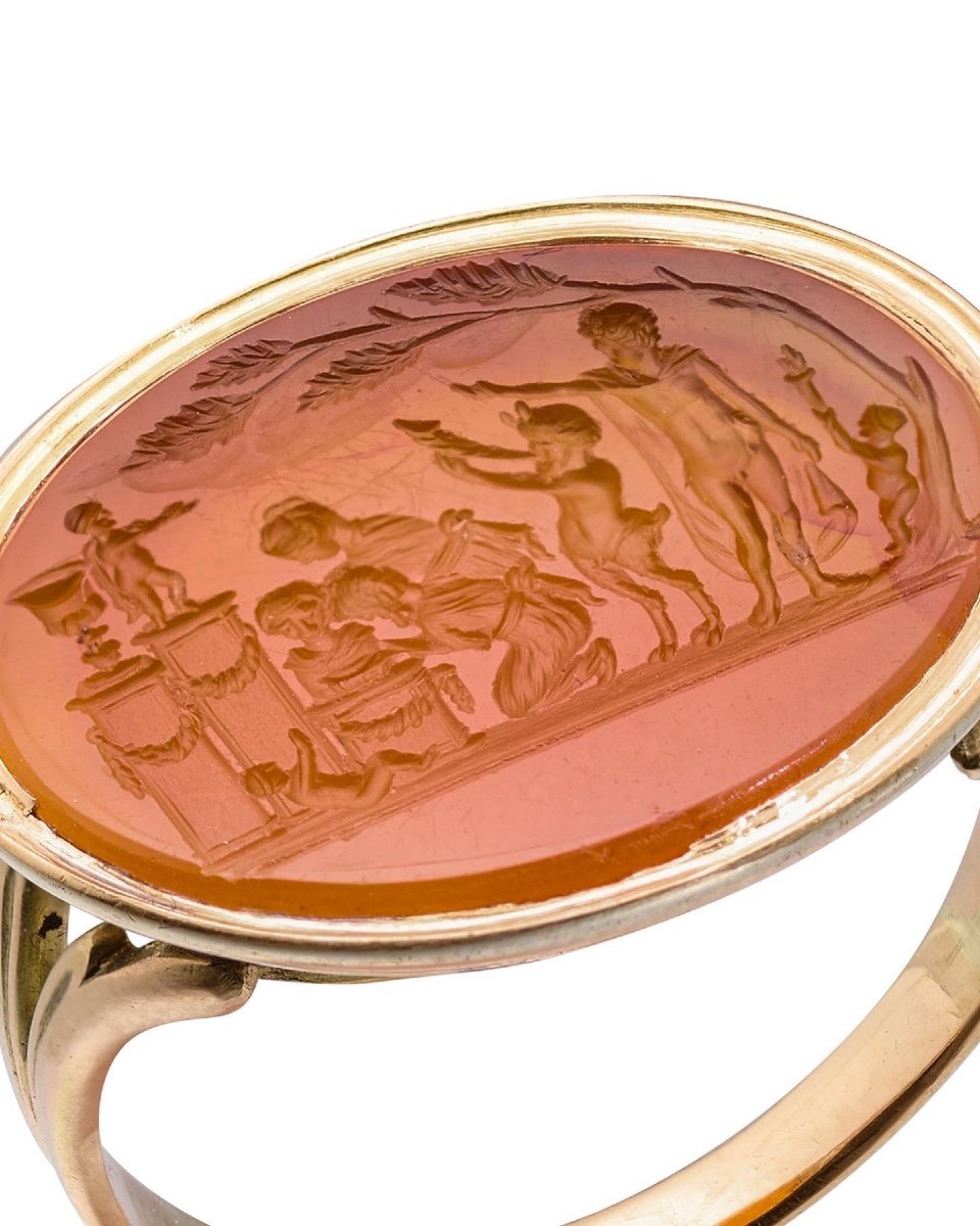 Carnelian Intaglio Of A Procession After Valerio Belli. Italian, 18th Century.-photo-4