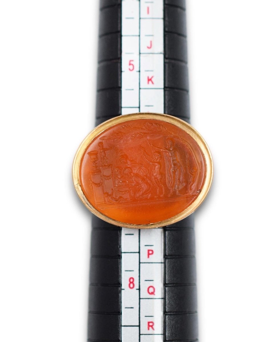 Carnelian Intaglio Of A Procession After Valerio Belli. Italian, 18th Century.-photo-4