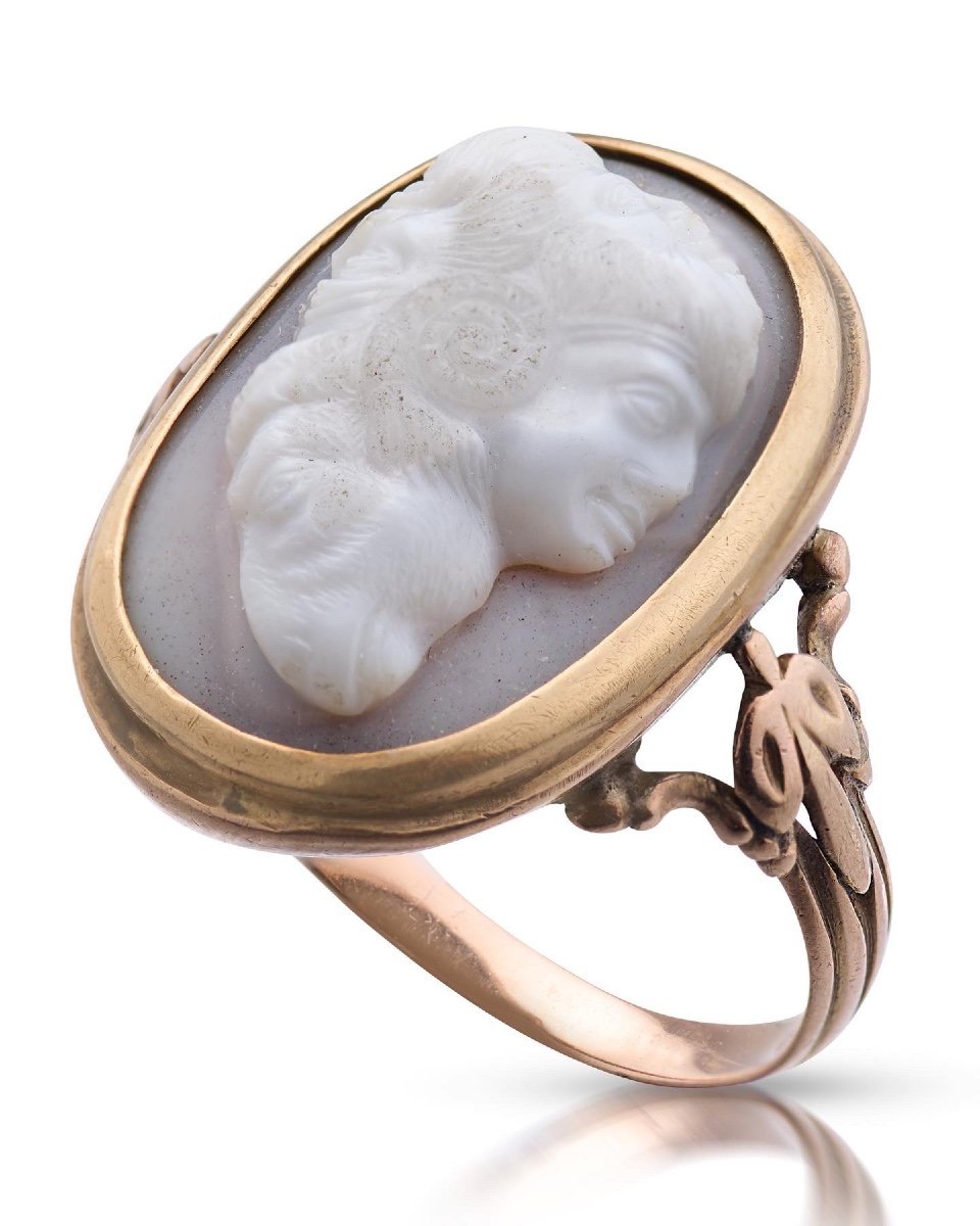 Fine Hardstone Gryllus Cameo Ring. Italian, Late 18th - Early 19th Century. -photo-2