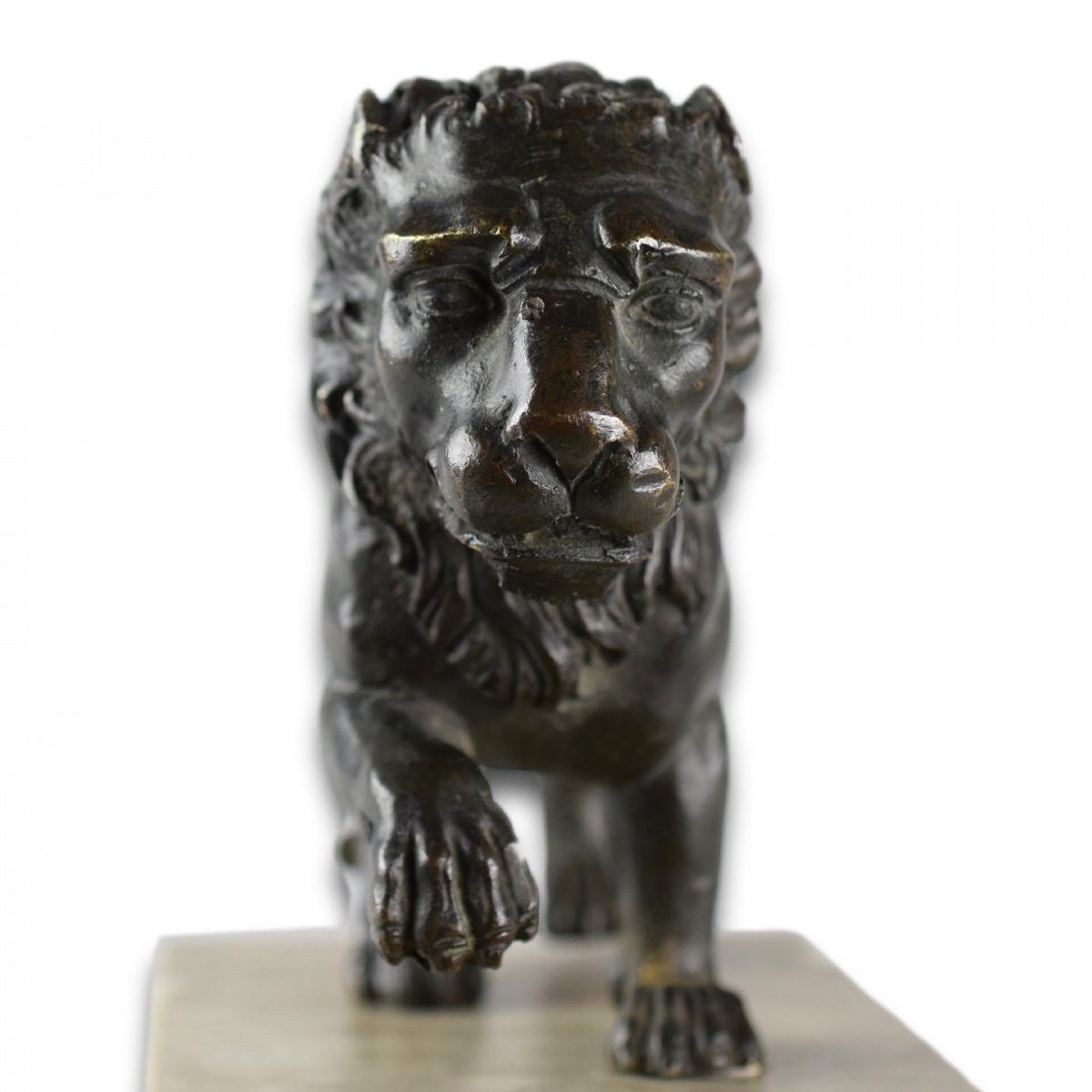 Modèle En Bronze d'Un Lion Médicis. Italien, XVIIIe Siècle.  -photo-2
