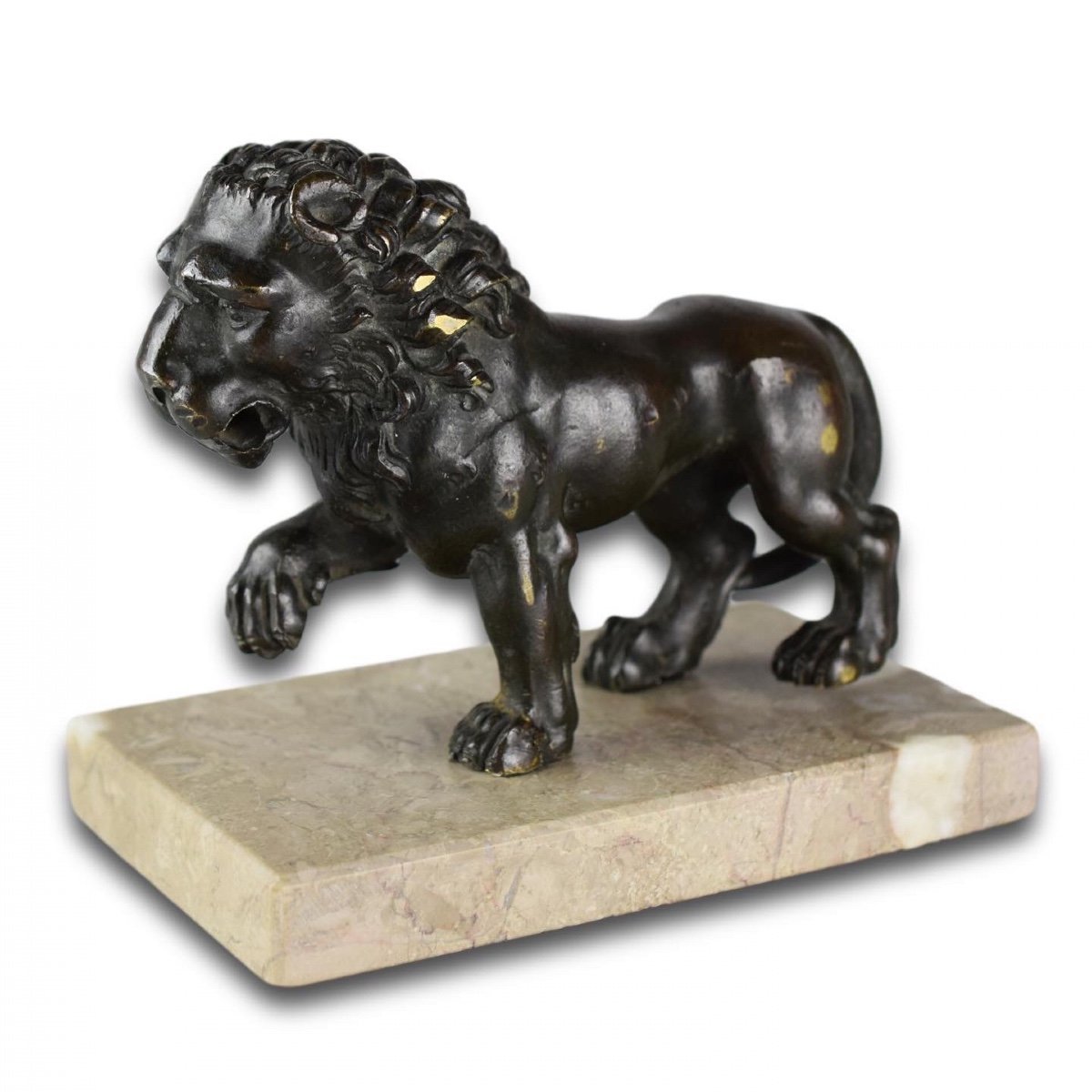 Modèle En Bronze d'Un Lion Médicis. Italien, XVIIIe Siècle.  -photo-4