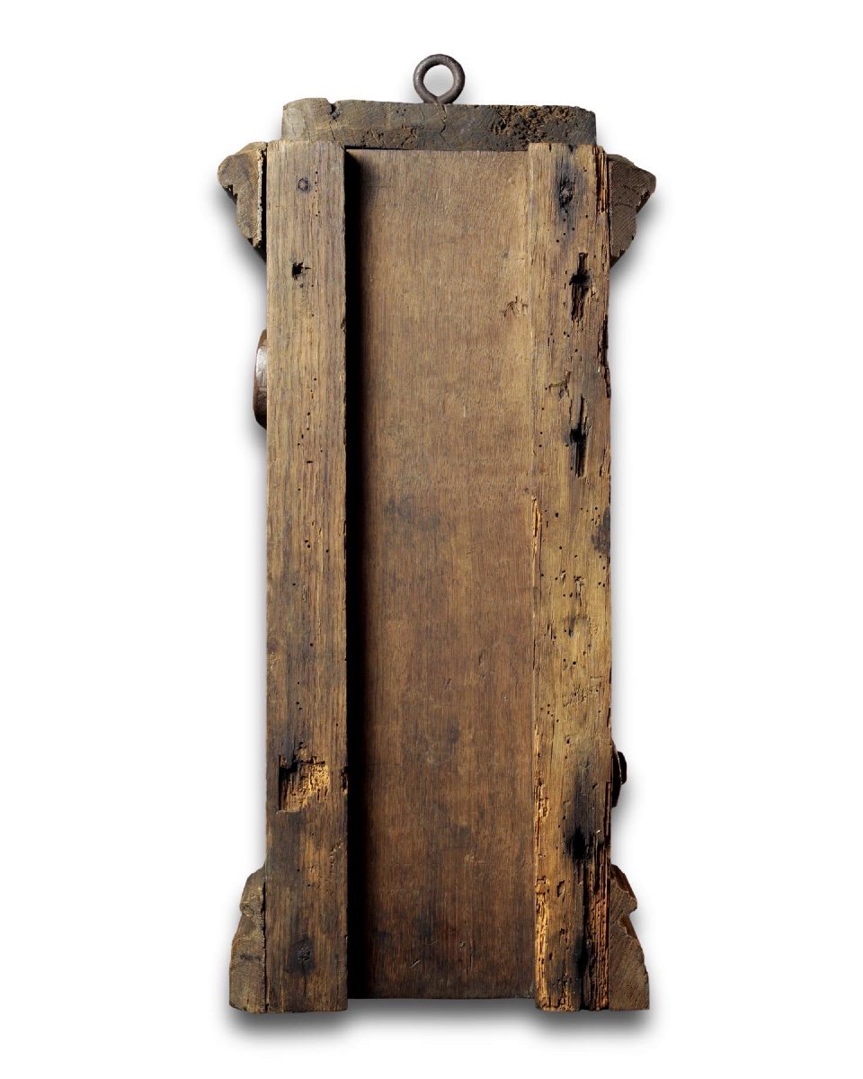 Baroque Oak Bracket Carved With The Head Of A Green Man. Flemish, 17th Century.-photo-1
