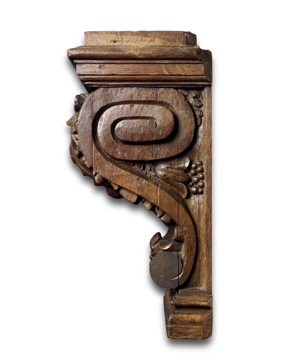Baroque Oak Bracket Carved With The Head Of A Green Man. Flemish, 17th Century.-photo-5