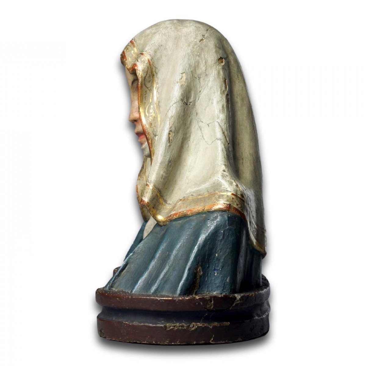 Polychromed Bust Of Saint Anne. German Or Italian, Late 15th Century.-photo-2