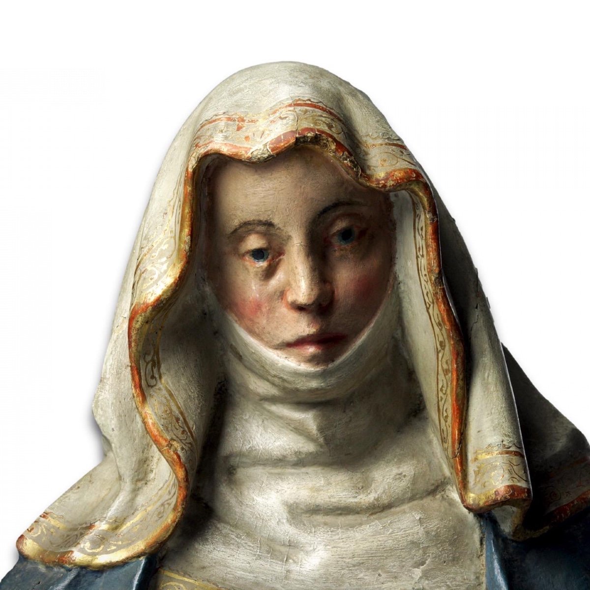 Polychromed Bust Of Saint Anne. German Or Italian, Late 15th Century.-photo-2
