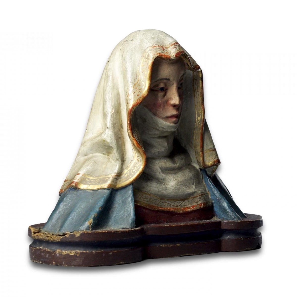 Polychromed Bust Of Saint Anne. German Or Italian, Late 15th Century.-photo-3