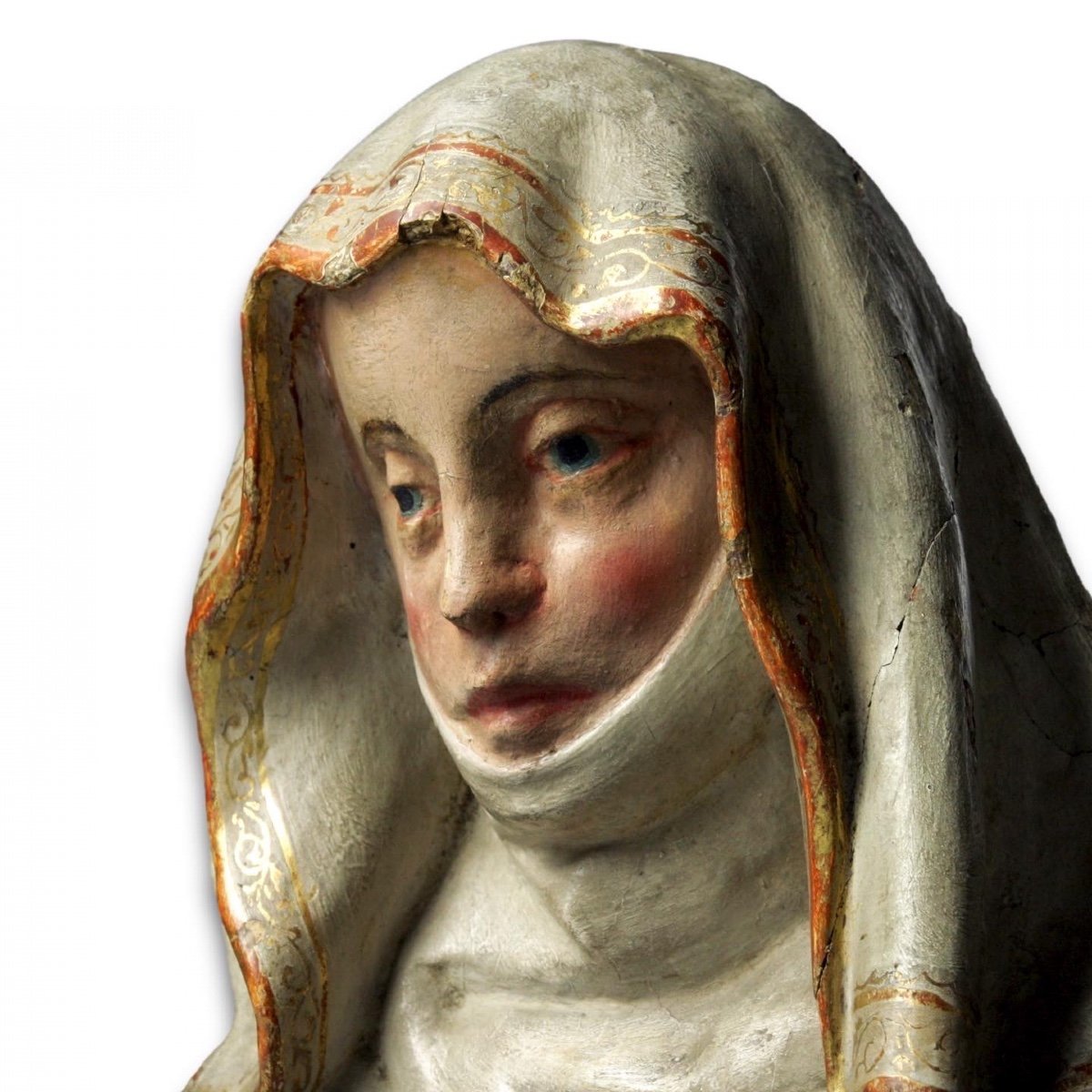 Polychromed Bust Of Saint Anne. German Or Italian, Late 15th Century.-photo-4
