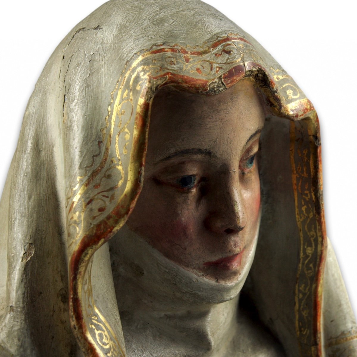 Polychromed Bust Of Saint Anne. German Or Italian, Late 15th Century.-photo-5