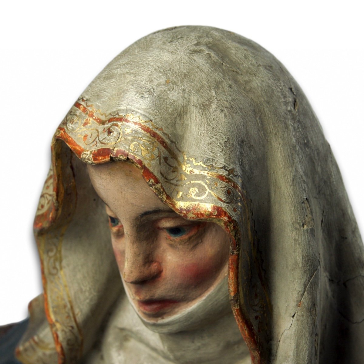 Polychromed Bust Of Saint Anne. German Or Italian, Late 15th Century.-photo-6