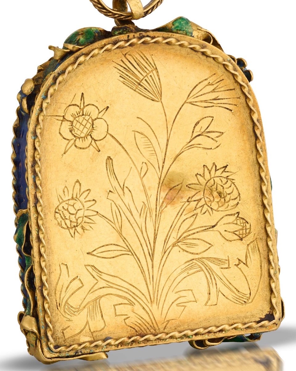 Enamelled Gold Pendant With Anna Selbdritt. French Or German, 16th Century.-photo-4