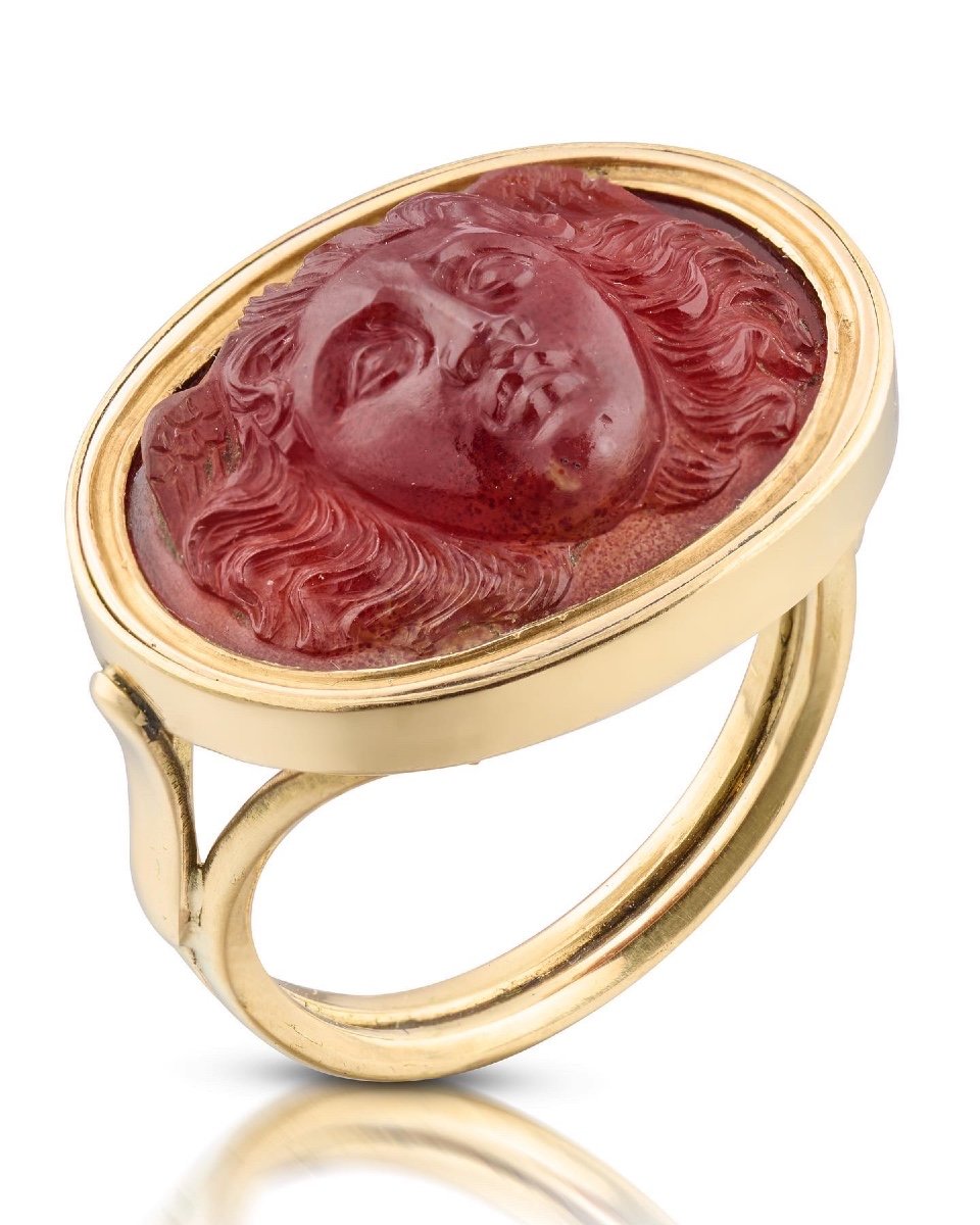Fine Carnelian Cameo With The Head Of Medusa. Italian, 17th Century.-photo-4