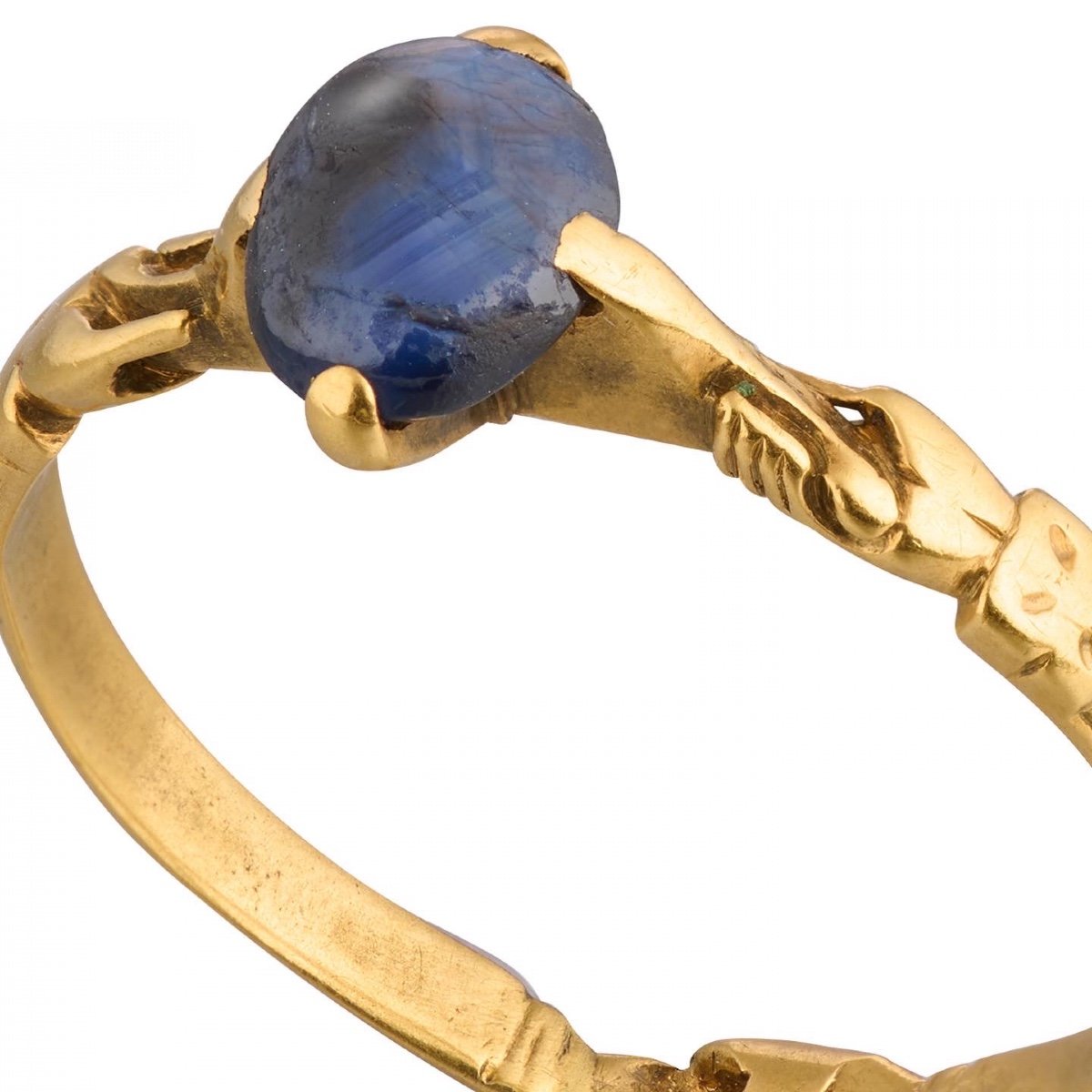 Sapphire Ring With The Angelic Salutation. English Or French, 13th Century.-photo-2