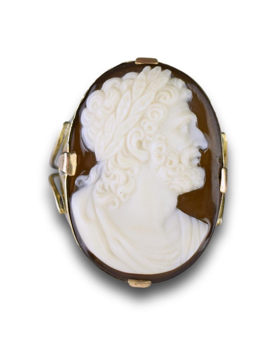 Grand Camée En Sardonyx De Zeus. Italienne, Première Moitié Du XIXe Siècle.  -photo-6
