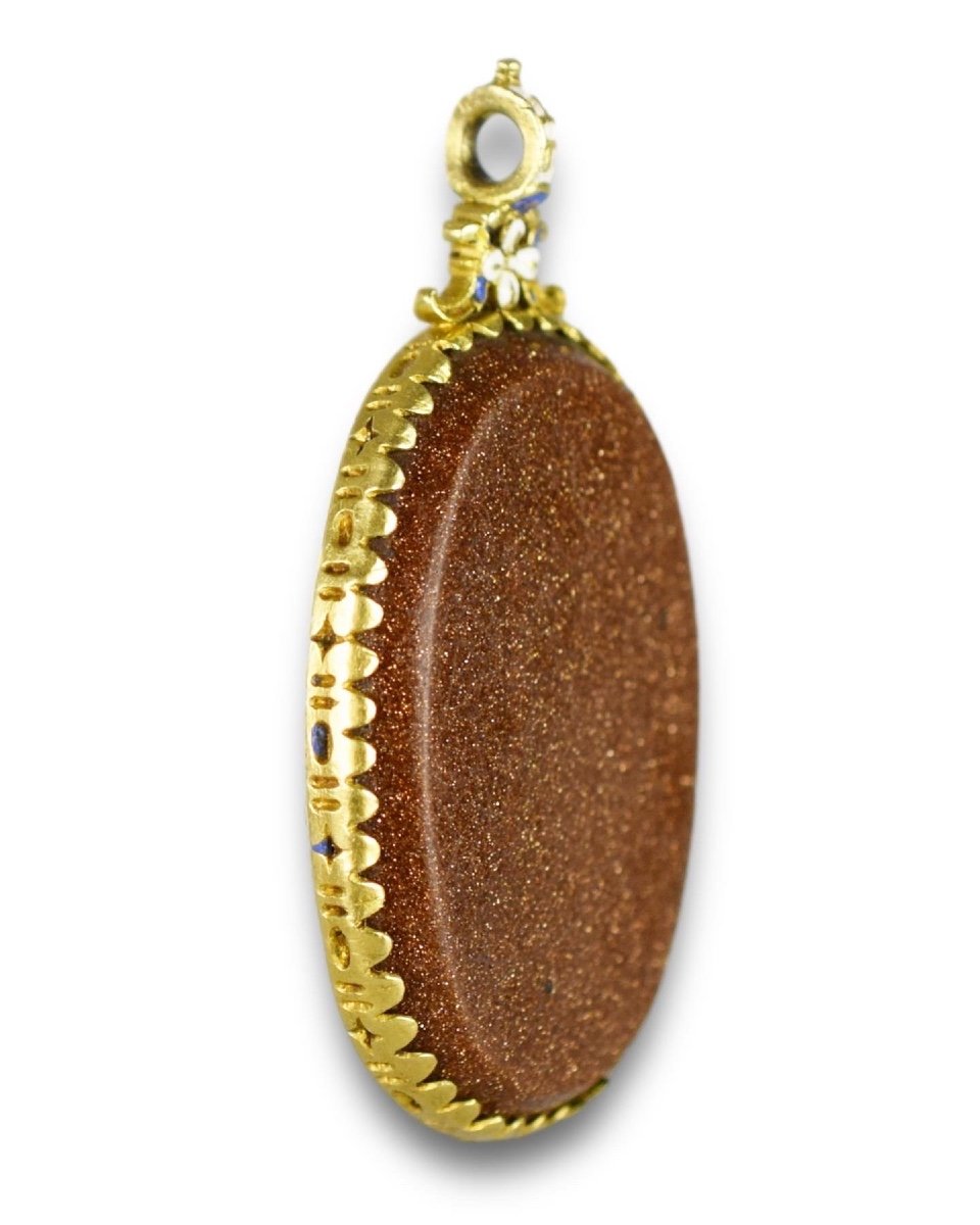 Gold Pendant With Table Cut Rock Crystals. Spanish Or Italian, 17th Century.-photo-4