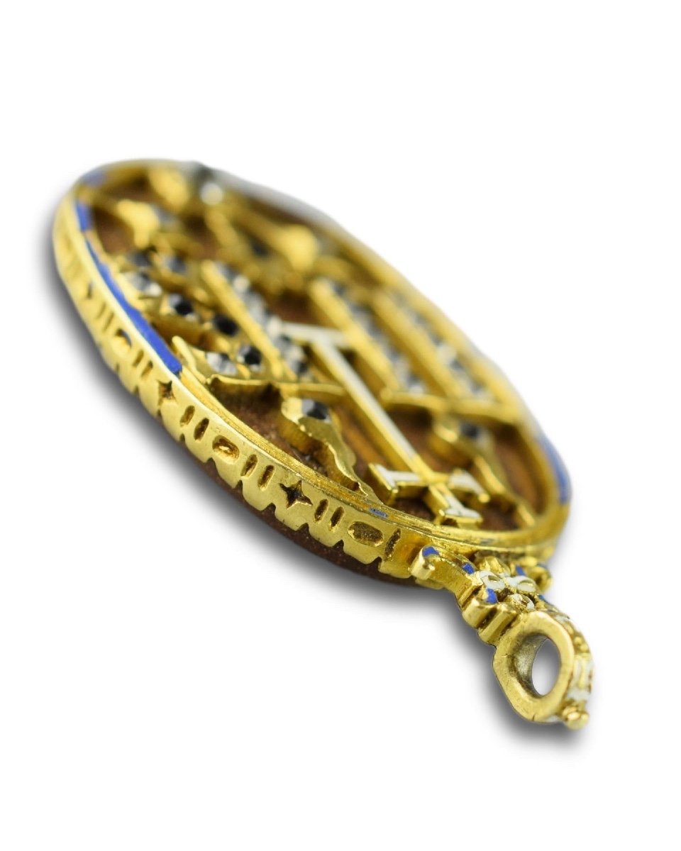 Gold Pendant With Table Cut Rock Crystals. Spanish Or Italian, 17th Century.-photo-5