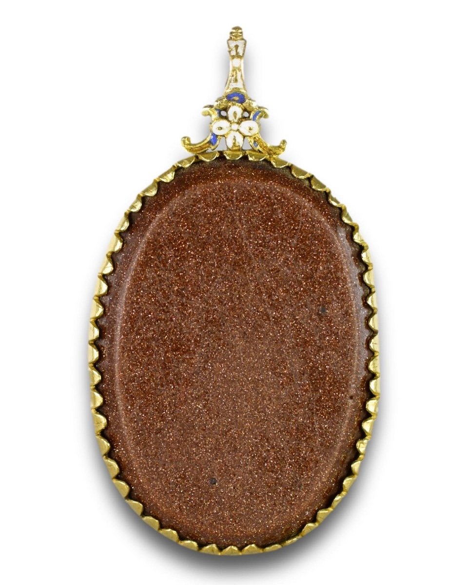 Gold Pendant With Table Cut Rock Crystals. Spanish Or Italian, 17th Century.-photo-6