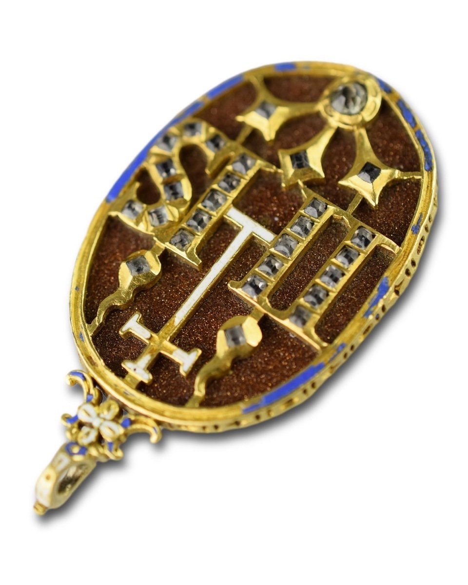 Gold Pendant With Table Cut Rock Crystals. Spanish Or Italian, 17th Century.-photo-7