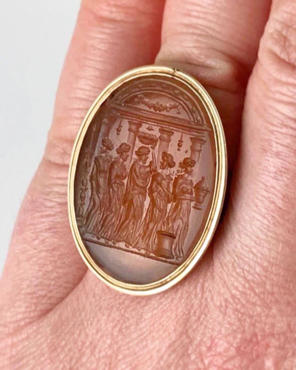 Bague En Or Géorgienne Avec Une Intaille d'Après Valerio Belli. Italien, XVIe Siècle.  -photo-8