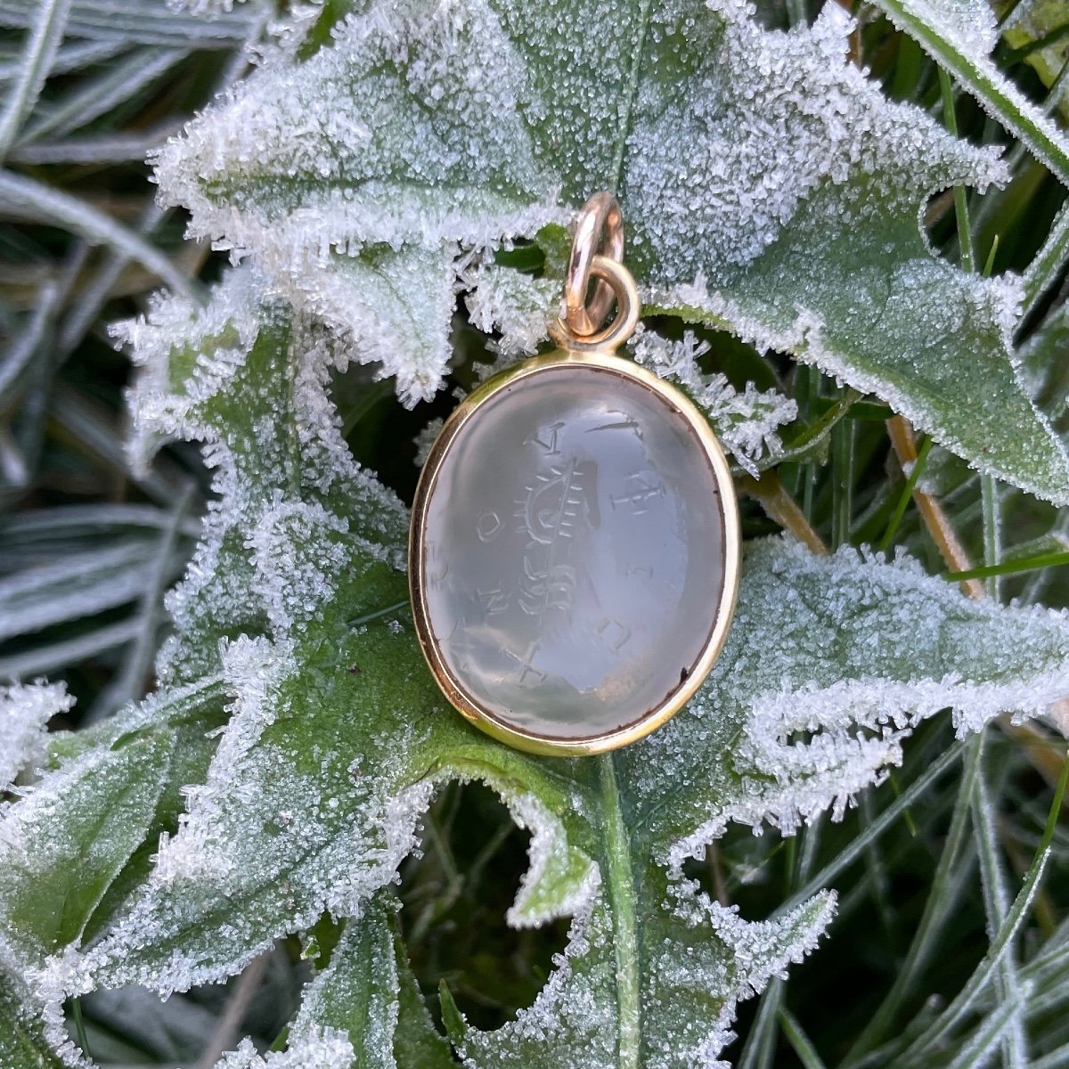Fine Magical Chalcedony Intaglio Of A Chnoubis. Romano-egyptian, 2nd-3rd Century-photo-3