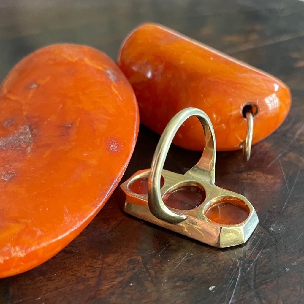 Bague En Or Avec Intailles Antiques. Les Intailles Datent Du 1er / 2ème Siècle Après Jc-photo-3