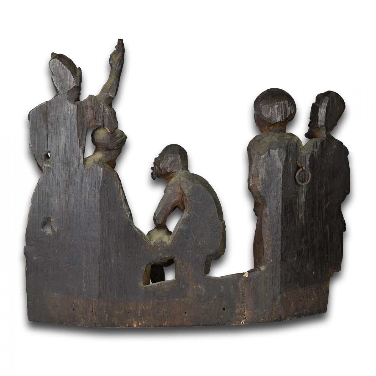 Fragment De Retable En Chêne Du Christ Couronné d'épines. Flamand, XVIe Siècle.  -photo-4