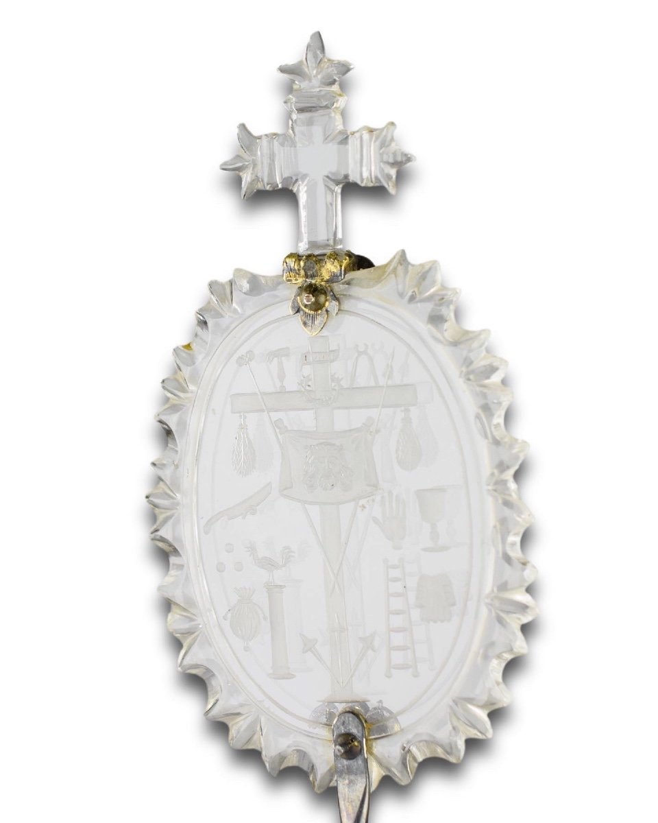 Silver Mounted Rock Crystal Miniature Altarpiece. Spanish, Mid 17th Century.-photo-3