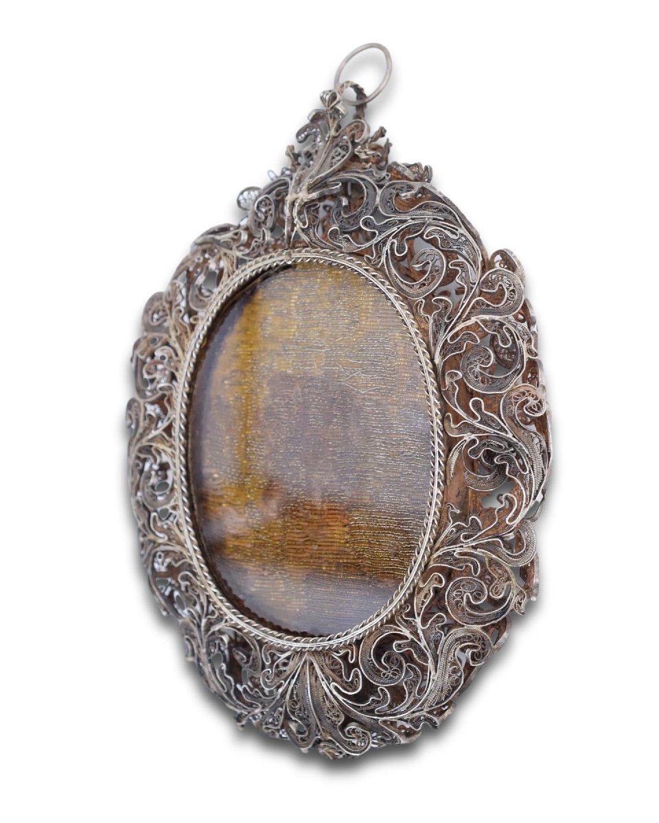 A Fine Silver Filigree Frame For A Portrait Miniature. Italian, 18th Century.-photo-3