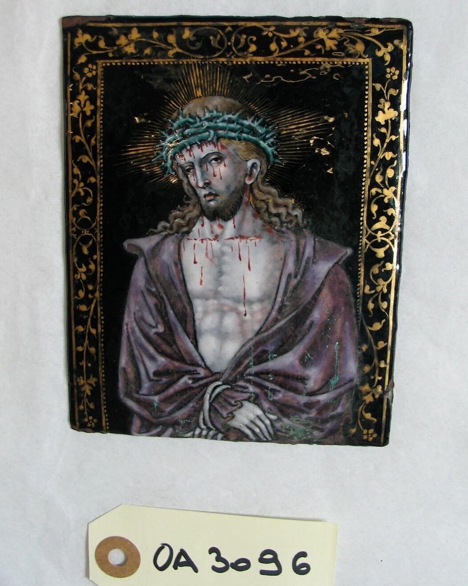 Plaque émaillée De La Vierge. Limoges, France, Vers 1700.  -photo-1