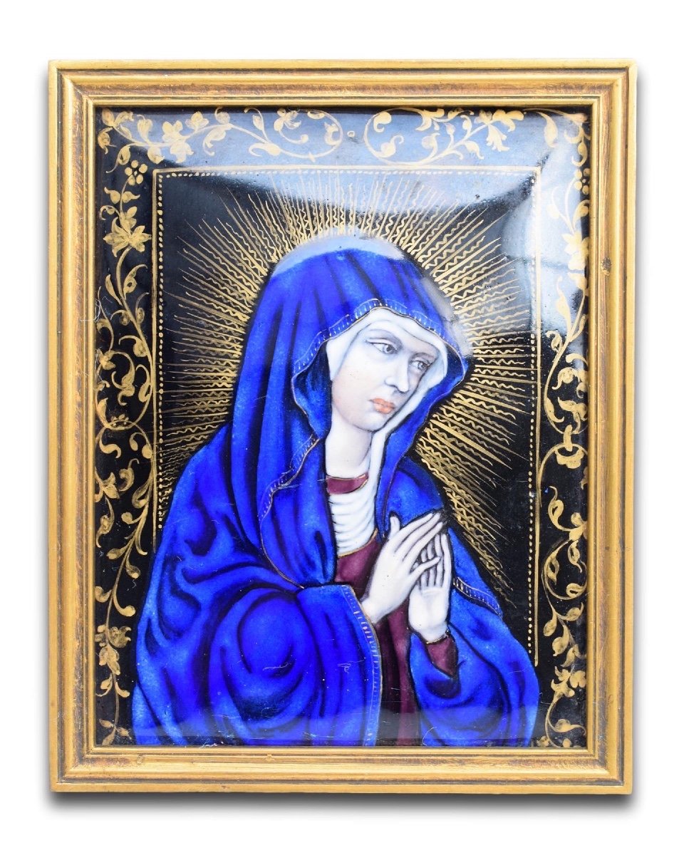 Plaque émaillée De La Vierge. Limoges, France, Vers 1700.  -photo-5