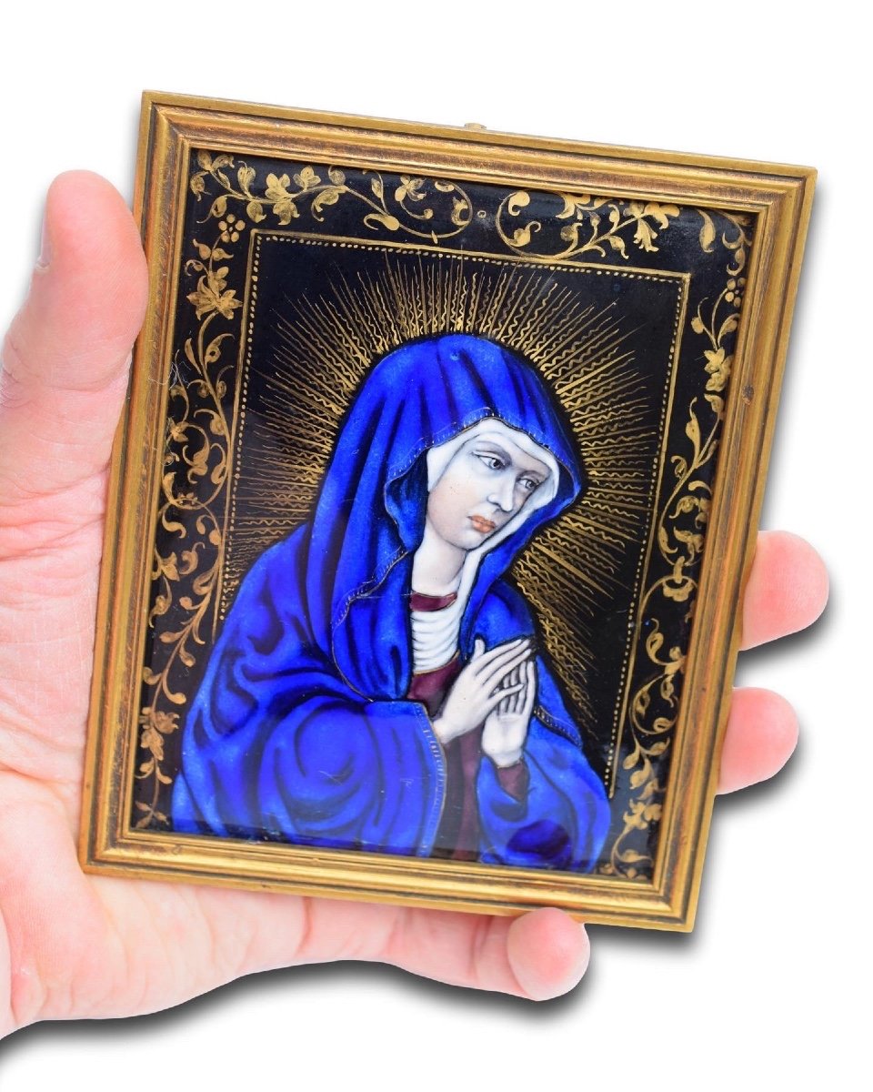 Plaque émaillée De La Vierge. Limoges, France, Vers 1700.  -photo-7