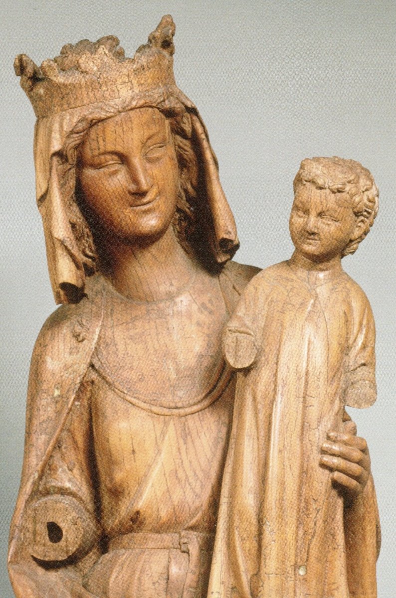 Buste De La Vierge En Chêne Polychromé. Français, Fin Du XIIIe Siècle. -photo-7