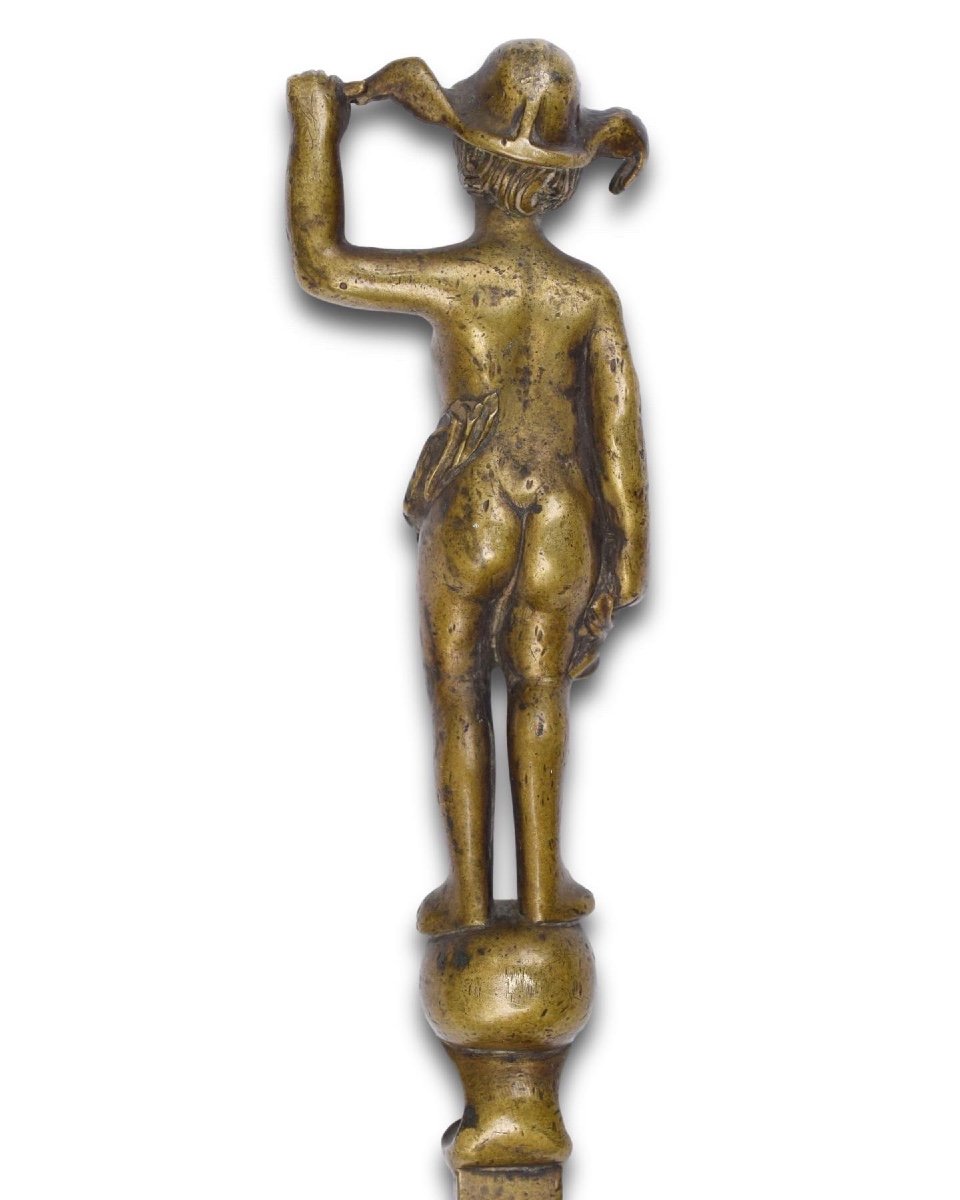 Brass Wine Gauge With A Figure Of The Greek God Hermes. French, 17th Century. -photo-2