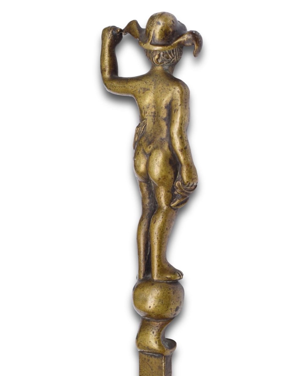 Brass Wine Gauge With A Figure Of The Greek God Hermes. French, 17th Century. -photo-3