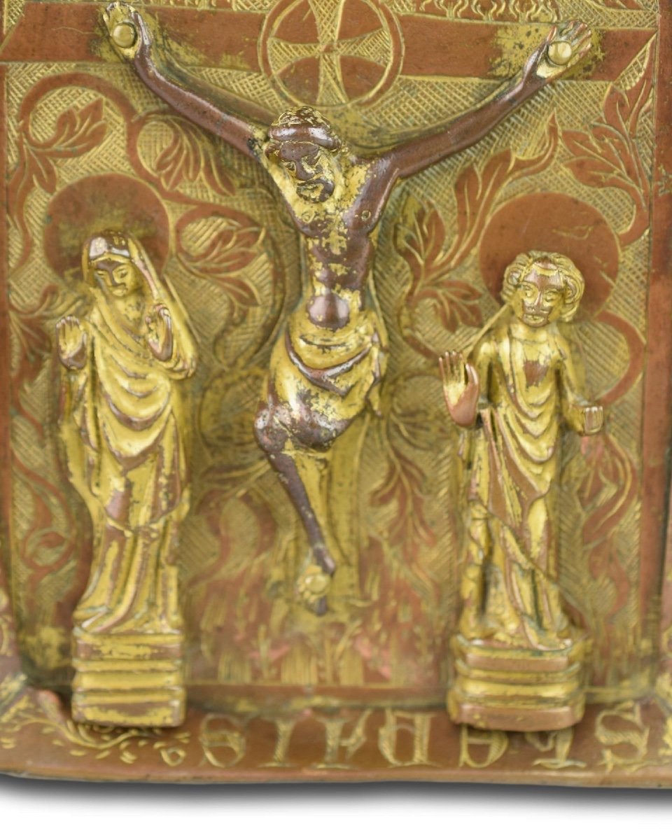 Engraved Copper-gilt Pax With The Crucifixion. French Or English, 15th Century.-photo-4