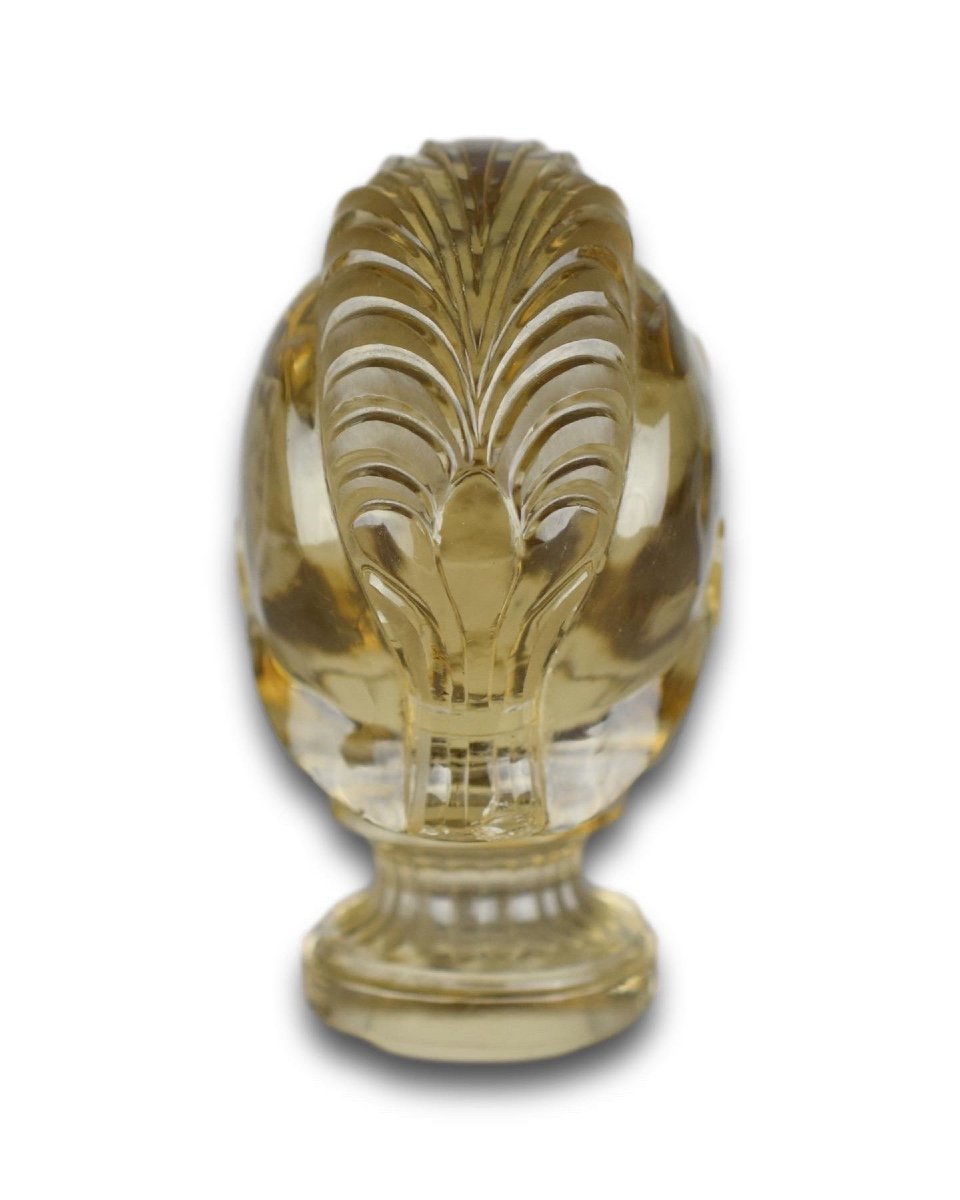 Smoky Quartz Desk Seal In The Form Of A Plumed Helmet. French, Mid 19th Century.-photo-2